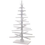 Decoratieve kerstboom HWC-H77, 3D-kerstboom, kerstdecoratie, shabby look, dennenhout, verstelbaar, 130 x 82 x 82 cm, wit