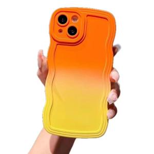 Miagon Gradient esthetische golfhoes voor iPhone XS/X, schattige golven, telefoonhoes voor dames en meisjes, krullend frame, design, siliconen TPU bumper beschermhoes