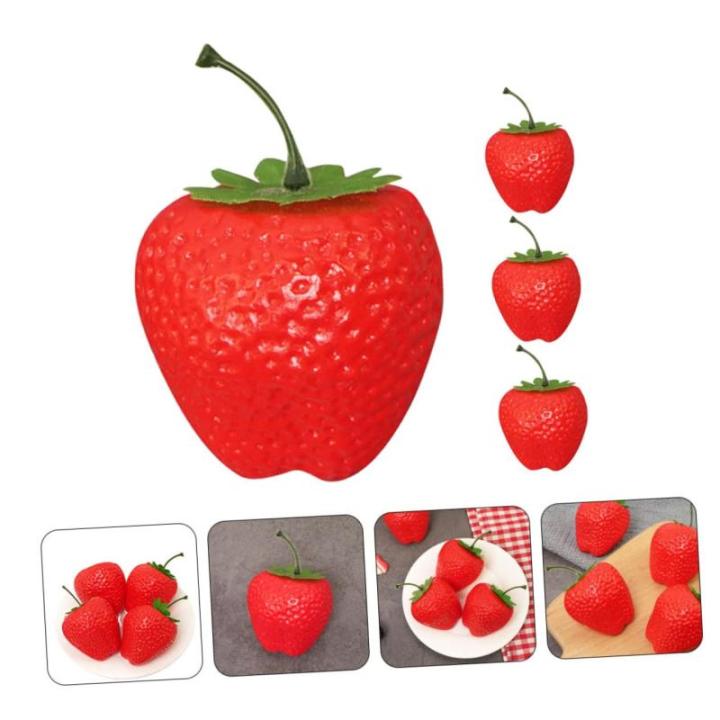 2 Sätze Simulation Große Erdbeere Lebensechte Erdbeeren Simulationsfruchtmodell Künstliche Erdbeeren Attrappen Für Desserttische Erdbeerfälschung Lebensechte Früchte 4 Stück