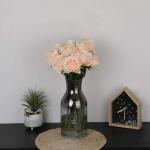 Kunstmatige Zijde Roos Bloem Enkele Stam Levensechte Nep Roos voor Bruiloft Boeket Bloemenarrangementen Huis Feest Bloemstuk Decoratie, 10 stuks (Champagne)