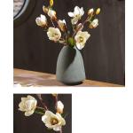Kunstblumen Künstliche Retro-Magnolienblume mit Vase – Seidensimulationsblüte für Zuhause, Veranda und Event-Dekoration – lebensecht für jeden Anlass