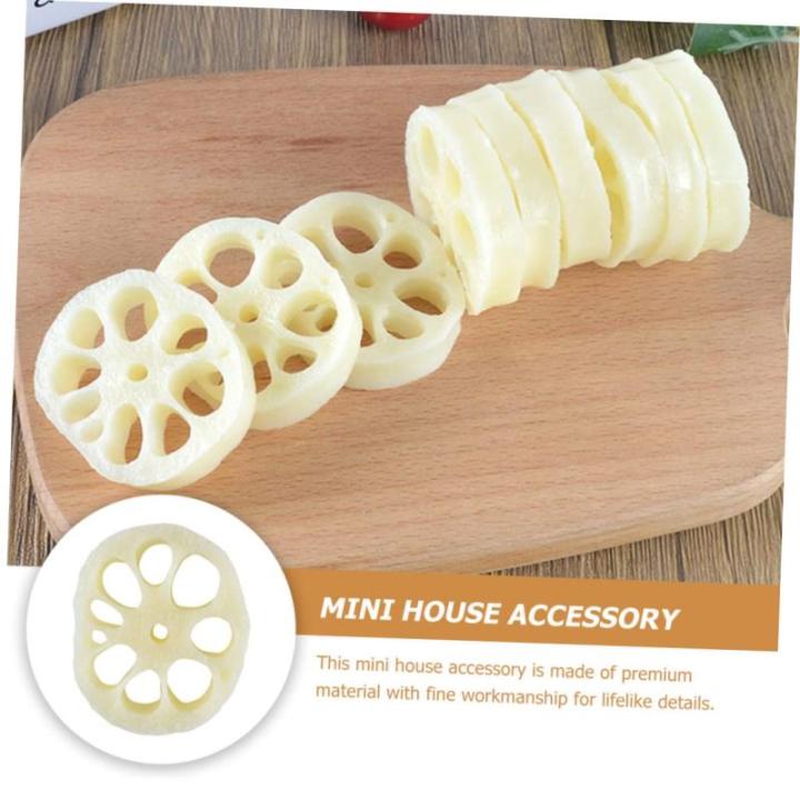 1 Satz Modell Der Lotuswurzelscheibe Mini-Food-Spielzeug Kinder Mini Dekor Mini-hausdekoration Kinder Dekor Kinderspielzeug Mini-Essen Mini-dekor Puppenzubehör PVC 4 Stück