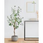 120cm künstliche Olivenbäume, nur für den Innenbereich mit lebendigem Stamm, verstellbarem Zweig und prallen Oliven, deko für Büro, Laden, Wohnung und Party
