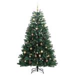 Christbaum Beleuchtet Tannenbaum Kunstbaum mit 8 Beleuchtungsmodi,Weihnachtsdeko Dekobaum Künstlicher Weihnachtsbaum Klappbar 300 LEDs & Kugeln 180 cm