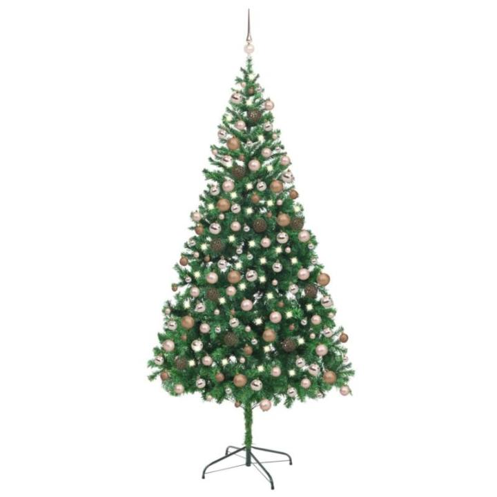 Künstlicher Weihnachtsbaum Beleuchtung Kunstbaum Weihnachten Christbaum Tannenbaum Künstlicher Weihnachtsbaum mit Ständer für Weihnachten DekorationKugeln 210cm 910 Zweige