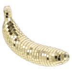 3St Disco-Banane bürodeko büro Dekoration für weihnachtsmuffel gefälschte Banane Retro Boje schwarzer Spiegel glitzernde Netzstrümpfe Disco-Dekoration Bananenmodell Glas