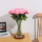 12 stuks Kunstmatige Rozen, 53cm Kunstrozen Enkele Lange Steel , Realistische voor Bruiloftsboeket, Thuis Tuin Woonkamer Hotel Kantoor Decoratie (Rosa)
