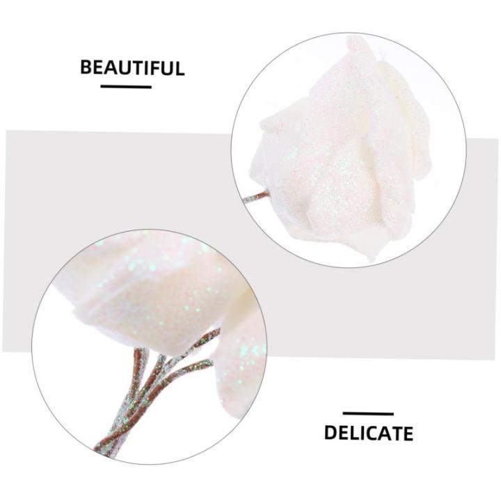 50 Stück Rosenkopf Künstliches Blumendekor Aussehende Gefälschte Rose Simulationsblumenstrauß Künstlicher Rosenstrauß Gefälschte Blumenköpfe Künstliche Blumen Weiß Sport