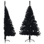 künstlicher Weihnachtsbaum,Tannenbaum künstlich,Künstlicher Halb-Weihnachtsbaum mit Ständer Schwarz 150 cm PVCGeeignet für Patio, Schlafzimmer, Wohnzimmer, Weihnachten