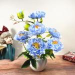 Kunstblumen Künstliche Pfingstrosen, Blumenarrangements, Zimmerpflanze für Heimbüro-Dekoration, künstliche Bonsai-Baum-Pfingstrose, 5 Farben für jeden Anlass