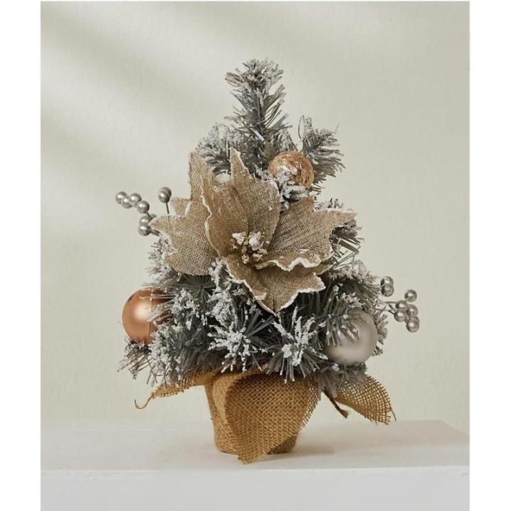 Mini-Weihnachtsbaum, silbergrau, 30 cm/45 cm/60 cm, Tischdekoration, für Zuhause und Büro, moderne kleine Weihnachtsbaumdekoration für festliche Präsentation (30 cm)