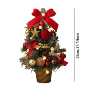 Tisch-Weihnachtsbaum, Mini-Weihnachtsbaum für den Schreibtisch mit Lichtern, dekorativer Kleiner Weihnachtsbaum, Weihnachtsdekoration für die, Style C