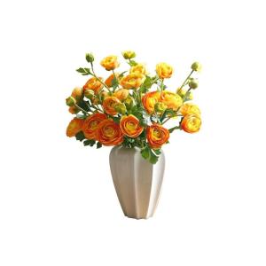 Kunstblumen Künstlicher Blumenstrauß aus Sellerieblättern und Pfingstrosen aus Seide – Elegante Tischdekoration für Zuhause, Hotel und Hochzeit – lebensecht, pflegeleicht f