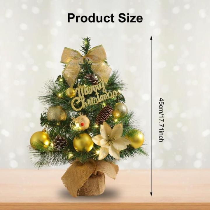 Kleiner Weihnachtsbaum mit Beleuchtung Mini Weihnachtsbaum Klein Geschmückt LED Tisch Tannenbaum Künstlich Klein mit Lichterkette Weihnachtsbäume mit Weihnachtsdeko DIY Tischdek