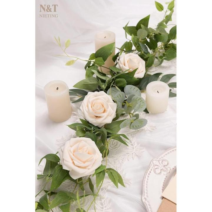 Kunstbloemen, 50 stuks, kunstbloemen, schuimrozen voor doe-het-zelf bruiloft, bruidsboeket, baby, douche, feest, taart, wanddecoratie, crème