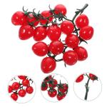 16 STK Simulierte Kirschtomaten Simulationsfrucht Simulation Kirschtomaten Gefälschte Kirschtomaten Schmücken Kirschtomatenmodell Dekorative Kirschtomaten Obst-Requisite Rot PVC