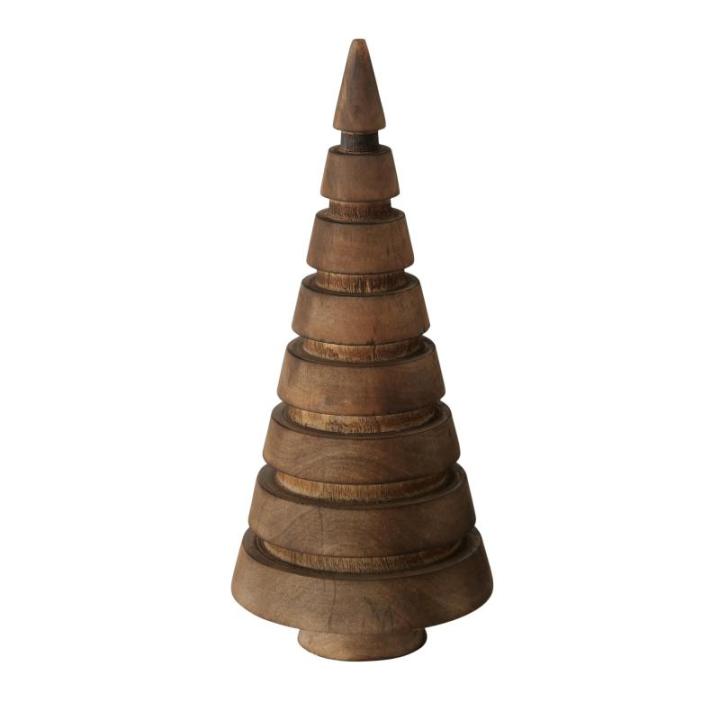 Houten decoratieve dennenbomen set van 3 15 cm om neer te zetten - bruin - kerstboomfiguur van grenen voor winterdecoratie - kerstboomdecoratie standaard tafeldecoratie raamdecorat