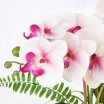 Phalaenopsis Kunstmatige Orchidee in pot, goudkleurig, 38,1 cm, kunstbloem voor tafelopzetstuk, woonkamer, woondecoratie