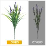 voor buiten, 10 stuks namaapgras met bloemen, uv-bestendig, herfstplanten, balkonplanten voor binnen en buiten, tuin, raam, bruiloft, tafel, woondecoratie (paars)