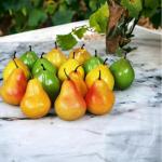 Kunstdecoratieve peertjes, 15 stuks (kleurrijk, 20-40 g/stuk) - levensecht plastic fruit, plastic vruchten, voor decoratie, etalage, huishouden, keuken, feest, hotel, kinderkeuken,