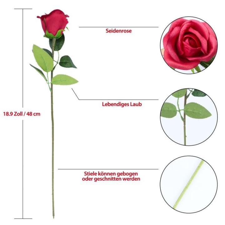 Kunstrozen, 15 stuks, kunstbloemen, net echt, lange stem, kunstrozen, kunstbloemen voor doe-het-zelf, bruiloftsdecoratie, bruidsboeket, tuin, feest, hotel, kantoor, decoratie, roze
