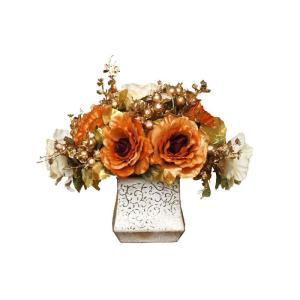 Kunstblumen Künstliche Blumen im europäischen Stil, wunderschöner Blumenstrauß mit Vase, künstliche Blumen für Zuhause, Hochzeit, Party, Dekoration, Herzstück für jeden Anl