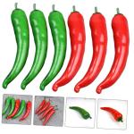 3 Sätze Simuliertes Pepper-Modell Wohnungsdeko Hausdeko Gemüse Obst Girlande Weinrebe Gefälschter Pfeffer Simulation Pfeffer Pfeffer-Modell-Requisite Poly-Drache 6 Stück * 3