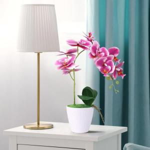 Kunstblumen Künstliche Orchideenblume, künstliche Phalaenopsis-Pflanzen für Zuhause, Wohnzimmer, Innendekoration, lila Orchideen-Bonsai-Keramikvase für jeden Anlass