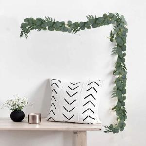 Kunstmatige Eucalyptus Garland met Wilgenbladeren Nep Zijde Zilver Dollar Eucalyptus Bladeren Garland Plastic Hangende Wilg Bladeren Garland Groen voor Thuis Keuken Bruiloft Achter
