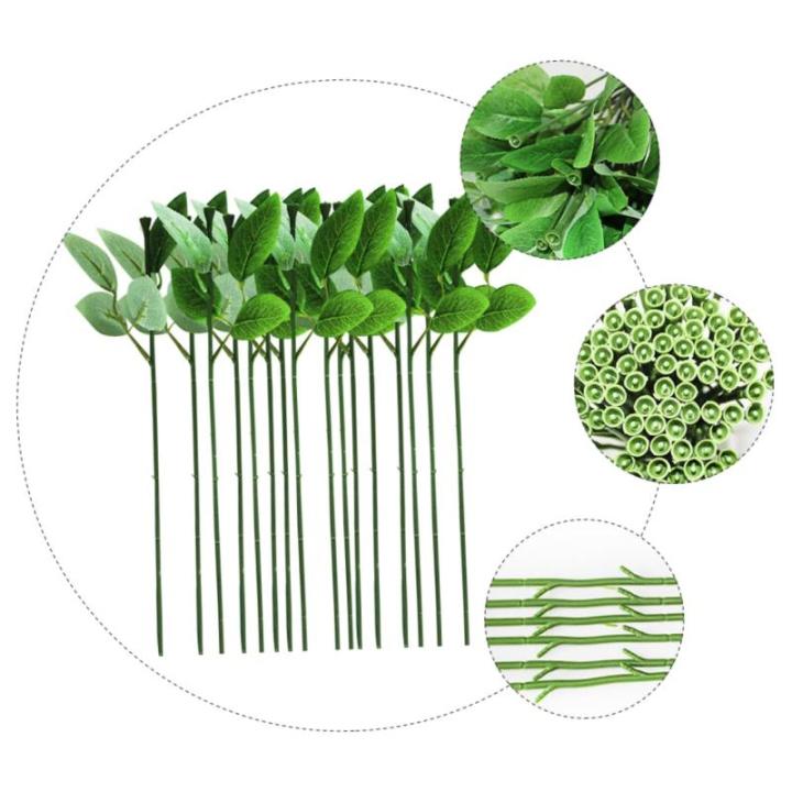 160 STK Rosenstiel künstliche Blumenbündel Blumenstiele aus Papier hojas künstliche blüten Artificial künstliche Rosen Material für künstliche Blumen grüner Blumenstieldrah