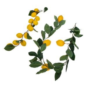 8 STK Simulation Zitronenrattan grüne Girlandenhochzeit Herbstdeko für zu Hause kunstplflanze Artificial Plant Dekor Eukalyptusgirlande Zitronengirlande Sommerdeko Plastik Yellow