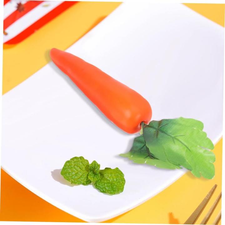 4 Sätze Karotten Basteln Frühlingsschaum Karotten Gefälschtes Karottenmodell Künstliche Lebensmittel-Requisiten Karottendekor Künstliches Gemüse Pflanzendekor Plastik 6 Stüc