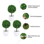 3st Topfpflanze Miniatur-puppenstubenbäume Künstliche Sträucher Und Formschnitte Eingetopfte Gefälschte Pflanze Zimmerpflanze Topfkugeln Bonsai Ball Buchsbaum Pflanze Green Pla