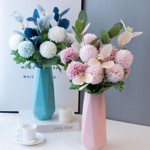 Kunstblumen Künstliche Blumen Pflanzen Set, Seidenblumenarrangements mit Keramiktopf, für Zuhause, Hochzeit, Party, Büro, Tafelaufsatz für jeden Anlass