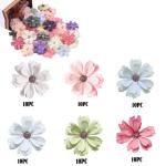 60 stuks mini-bloemen van zijde, meerkleurig, mini-madeliefjes, madeliefjes, zijden koppen, , voor feest, bruiloft, huis, decoratie, knutselen, kunsthandwerk