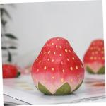 4 Stück Erdbeergarnitur bürodeko büro Dekoration Kreatives Tischdekor wohnzimmerdeko künstliche rote Erdbeeren naturgetreue Fruchtdekorationen Fruchtmodell Foto-Requisite höl