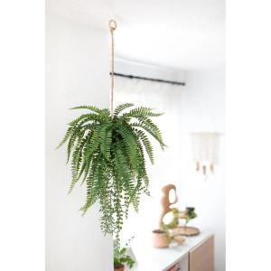 Kunstmatige hangplant van 35 cm met henneptouw, nepplanten, Boston-varen, hangende planten voor binnen, voor thuis, keuken, badkamer, wanddecoraties
