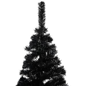 Herbruikbare kunstkerstboomverlichting en ballen, 150 cm H, kerstboom, kerstboom, dennenboom, kerstdecoratie, kerstboom, kunstboom, Halloween, pvc en staal, zwart