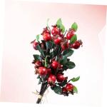 4 Stück Weihnachtsdekorationen Künstliche Beeren Weihnachtsschmuck Winterbeflockte Plektren Gefälschte Obst Wohnkultur Girlandendekor Blumenkorb Dekoration Hagebutten Ländlich
