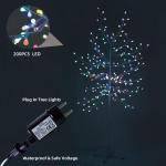 CushHom Led-lichtboom voor binnen en buiten, voor binnen en buiten, kleurrijk licht, lichtdecoratie, IP44, 180 cm, 200 leds
