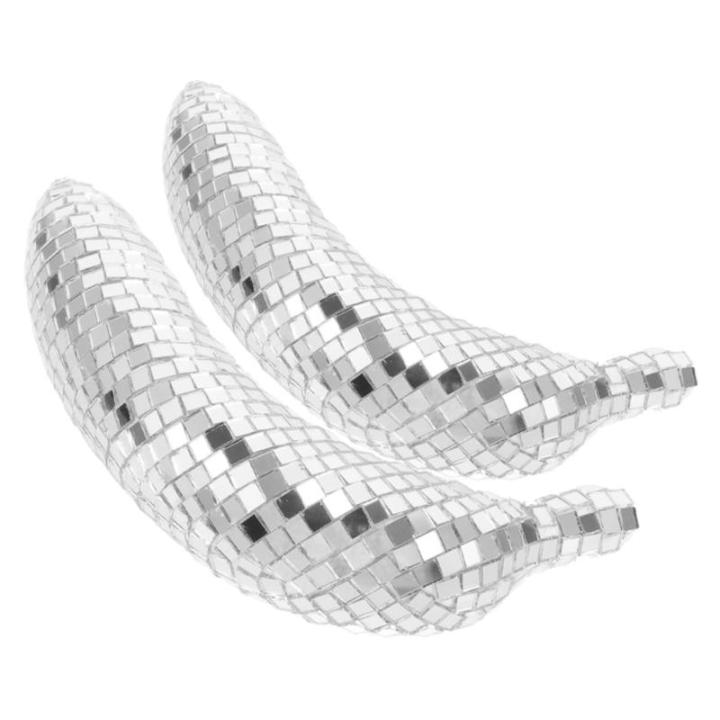 10 STK Disco-Banane Reflektierendes Disco-Ornament Bühnenbeleuchtungskugel Hängende Discokugel Reflektierende Discokugel Bananenverzierung Gefälschte Banane Home Obstfigur Schau