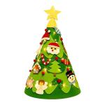 Driedimensionale doe-het-zelf vilten kerstboom kinderset, 75 cm, kerstboom met verlichting, kerstknutselen voor kinderen, met 26 afneembare ornamenten, kerstdecoratie voor kinderen