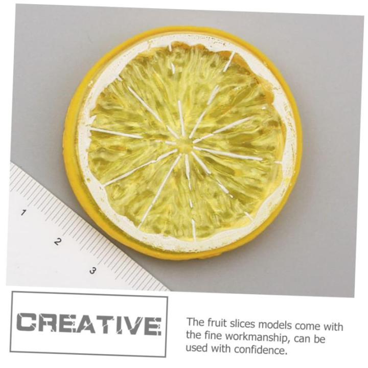 30 STK Nachahmung Einer Zitronenscheibe gefälschte Zitronenscheiben Früchte Fotorequisite künstliche früchte kaffeebecher Grapefruit-Ornamente künstliche Zitronenscheiben PVC