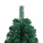 Künstlicher Halb-Weihnachtsbaum Beleuchtung Kugeln Grün 150 cmGrün und grau
