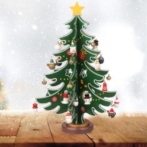 Kerst-tafeltop -decors, mini tafel kerstboom hout kerstboom ornamenten tafelbureau decoratie medium