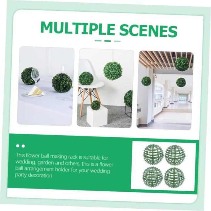 2 Sätze Blumenarrangement Topiary Sphäre Formen Ständer Für Blumenkugeln Kugelkäfig Aus Buchsbaum Topiary-käfig Blumen Für Käfig Rund Topiary Kugelrahmen Green Plastik 4 St
