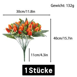 Dekoblumen Künstlich 21 Stück Kunstblume Tulpe Deko Unechte Blumen für Hochzeit Hause Dekor Party Festival Blumenarrangements Garten Dekoration 1806