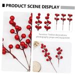 20st Simulation Rote Fruchtgabel Weihnachtsbeeren Picks Künstliche Rote Beeren Zweig Der Stechpalme Rote Beerenzweige Tannenzapfen-beerenpflücker Vasenfüller Rote Beere Schaum