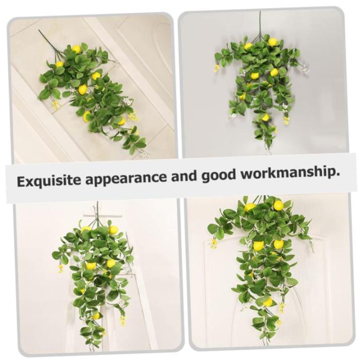 2St Simulation Zitronenrattan Ramo de Flores Artificiales künstliche Pflanzen Künstliche Zitronenpflanze Dekorative Zitronenpflanze Baum-Zitronenzweig-Ornamente Zitronenpflücker
