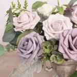 Kunstbloemen, rozen, 25 stuks, decoratieve kunstrozen met steel, voor doe-het-zelf bruiloftsfeest, Valentijnsdag, Moederdag, babyshower, woondecoratie, kleurverloop, paars